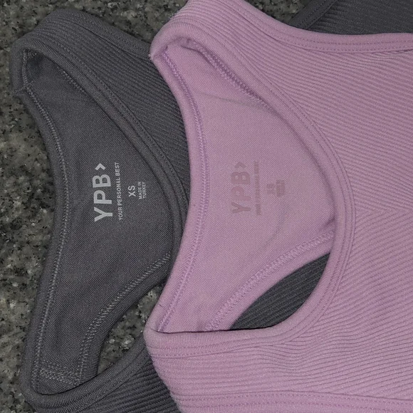 YPB Ribbed Tank — Pink and Gray (2-Pack) - Picture 4 of 5